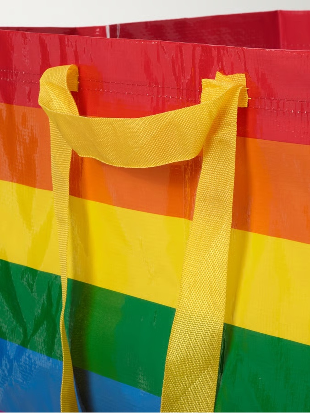 IKEA Rainbow STRORSTOMMA Reusable Tote Bags with Yellow Handles, Brand New - Picture 9 of 10